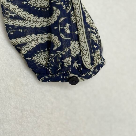 Sheryl Crow Paisley Print V-Neck Maxi Dress Size S Pom-Poms Hippie Boho Gypsy - Picture 7 of 13